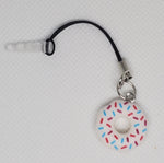 Phone Charms "White Sprinkle Doughnut"