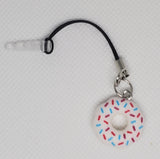 Phone Charms "White Sprinkle Doughnut"