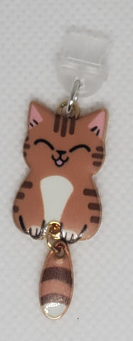 Phone Charms "Brown Stripe Cat Tail Dangle"