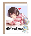 Greeting Card "Get Well Soon" Girl Card