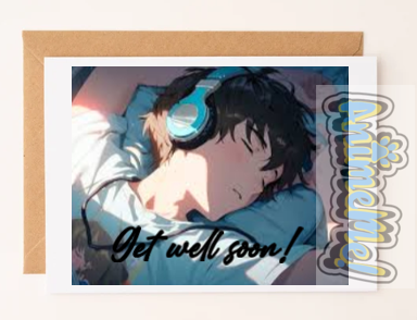 Greeting Card "Get Well Soon" Headphone Card