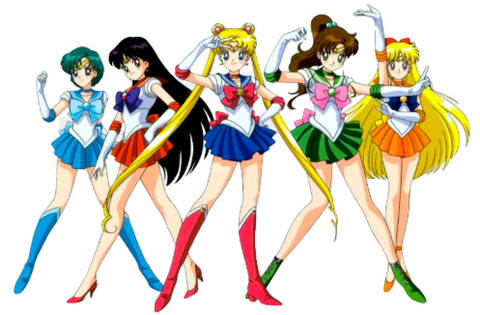 Sailor Moon "Group Scouts Entrance Pose" Wall Decal