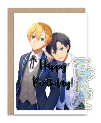 Greeting Card Kirito and Eugio Happy Birthday Card